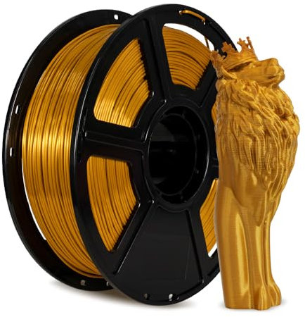 FLASHFORGE 3D-Drucker-Filament, Seiden-Filament 1,75 mm, 1 kg Spule, Maßgenauigkeit +/- 0,02 mm für FDM 3D-Drucker, Seidenstruktur und ultra-hoher Glanz (Gold)