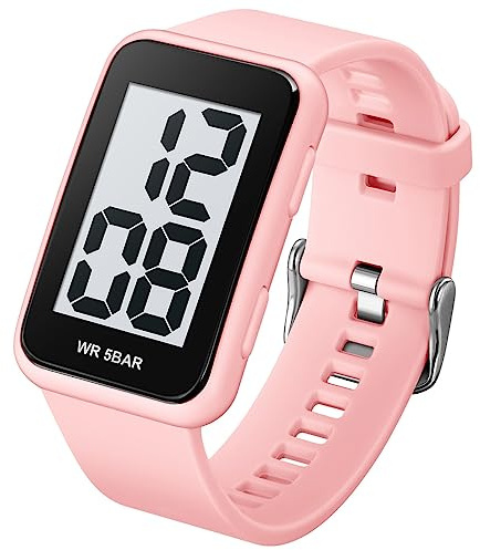 Fogitbok Extra Large Numbers Black Watch for Men, Waterproof Mens Digital Watch Womens Men's Wrist Watches for Elderly Ladies Women