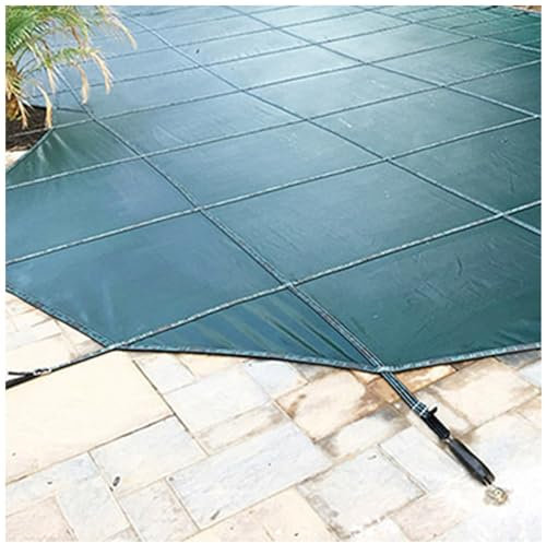 LXLZYXSF Winterpoolabdeckung Winter Runde Poolabdeckung Für Bodenpools, Sicherheitsdeckel Für Schwimmbäder, Hinterhof Schnee-/EIS-/Laubschutzsysteme, Mit Hardware (Color : Green, Size : 14ft/4.2m D)