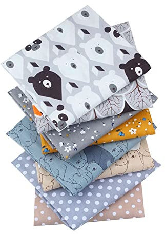 ihreesy 8 Stück Baumwollstoff Meterware Stoffe zum Nähen, 50cmx50cm Baumwollstoff Meterware Stoff Baumwollstoff Pakete Patchworkstoff für Näharbeiten,#H