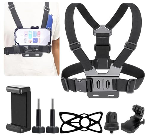 Ansodo Action Kamera Brustgurt Halterung Kit,Brustgurt Actioncam,Action Cam Brustgurt,Action Kamera Mit Brustgurt,Halterung Gurtsystem Chest Mount Kompatibel