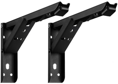 Equerre Etagere Murale, Tablette Murale Rabattable, Noir Support Console Pliable, 2 Pièces Lourds Support Console Rétractable, En Acier Inoxydable Équerre Pliante ( Color : 2pieces , Size : 20cm/7.8in