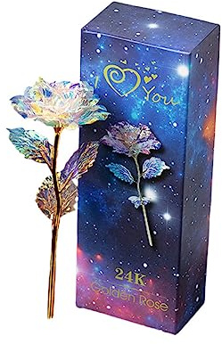 TOPBATHY Valentinstagsgeschenk Langer Stiel Stieg Goldfolie Stieg Goldene Rose Glas Rose Künstliche Plastik Unsterbliche Blumen Gefälschte n Dekorative