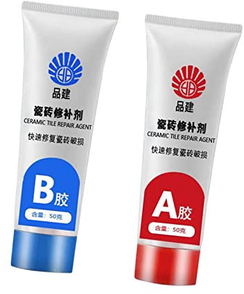 2 x agente di riparazione per piastrelle Fix Hole Ceramic Repair Paste per doccia cucina bianco 50 ml