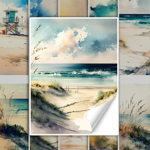 GRAZDesign Fliesenaufkleber Bad & Küche Maritim Strand Shabby chic Vintage Klebefliesen selbstklebend - 20x25cm / 10 Stück
