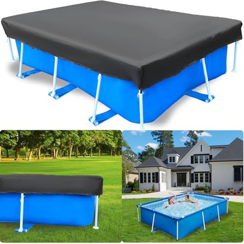157 X 83 Swimming Rectangle Pool Cover 13 x 7 Rectangular Pool Cover for Above Ground Pool 13 ft Swimming Pool Cover Dustproof Waterproof Rainproof 13.12 * 6.92FT Pool Covers with Drawstring