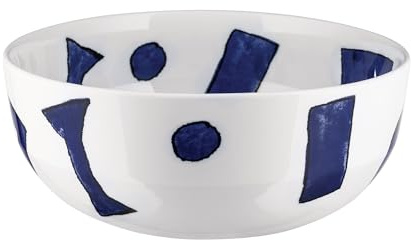 Alessi Itsumo - Yunoki ware NF08/38 25 - Design-Salatschüssel für den Täglichen Gebrauch, Minimalistische Ästhetik, aus Weißem Porzellan mit Samiro Yunoki Dekor, Durchmesser 25 cm