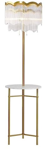 BOGAZY Lampadaire Lampe sur Pied Lampadaire Moderne avec Étagère en Marbre Lampadaires avec Abat-Jour en Verre Lampe sur Pied en Métal Lampadaire sur Pied Salon
