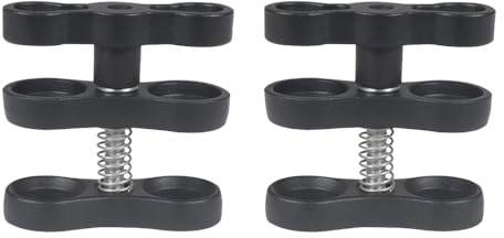 Hsthe Sea 2 Abrazaderas de luz de Buceo de aleación de Aluminio, Luces de Buceo, Clip de Mariposa, Abrazadera de Brazo, Conector de rótula, Abrazadera de Bola de Aluminio, Adaptador