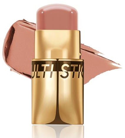 AFGHOUZ 3 In 1 Cream Blush Stick, Multi-Use Blush Makeup Stick For Cheek Eye And Lip, Face Lightweight Moisturizing, Blend Natural