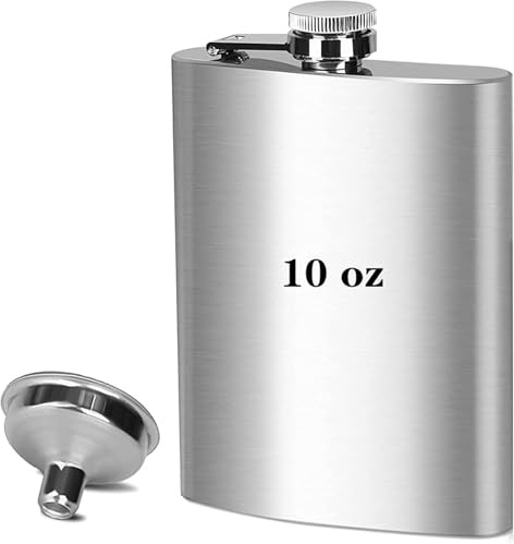 woojfcang 10oz Hip Flasks for Men Women,Stainless Steel Pocket Whiskey Flask Flagon Pocket Hip Flasks Outdoor Portable Wine Bottles for Hiking, Camping, Hunting, Barbecue, Climbing,Party