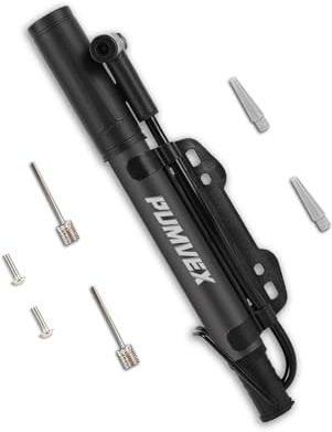 PUMVEX Fahrradpumpe Klein, Mini Luftpumpe Fahrrad 120 PSI Tragbare manuelle Doppel-Funktionspumpe, Fahrradpumpe alle ventile Presta & Schrader, Fhrrad pumpe für Rennrad, MTB, BMX.