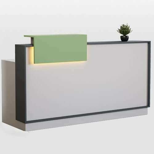 JIAOCKJIAO Empfangstheke, Kassentheke für Den Einzelhandel mit Abschließbaren Schubladen, Rezeptionstresen mit Beleuchtung, Empfangstresen für Büro, Lobby, Schönheitssalon(Gray,39.3in/100cm)