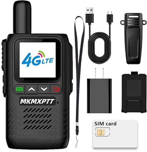 MKMX-PTT 4G LTE Walkie-Talkie Röst Kryptering Väderprognoser 6000mAh Batteri Global SIM-Kompatibel Grupp- och Teamsamtal Hög Effekt (2)