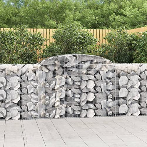 Snsowed Cesti Gabbioni ad Arco 3 pz 300x50x100/120 cm Ferro Zincato,Cesti Gabbioni ad Arco,Gabbioni Metallici per Sassi, Gabbioni Metallici per Pietre-3146702