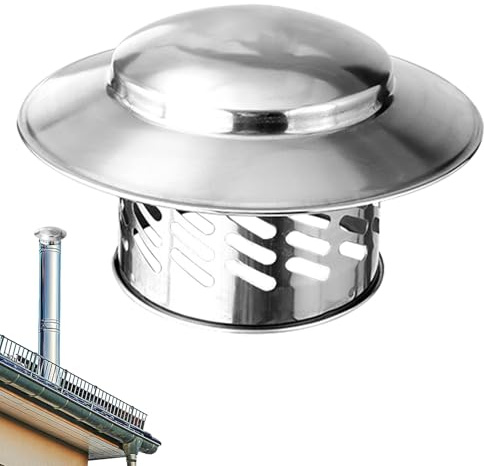 Regenhaube Aus Edelstahl 304, Kaminhaube Edelstahl, Kaminhaube Runder Regenhut Schornsteinabdeckung Ø 80 Mm/110 Mm/160 Mm/200 Mm, Kamin Abdeckung,Metall Wickelfalzrohr Ablufthaube Dachhaube Regenhaube