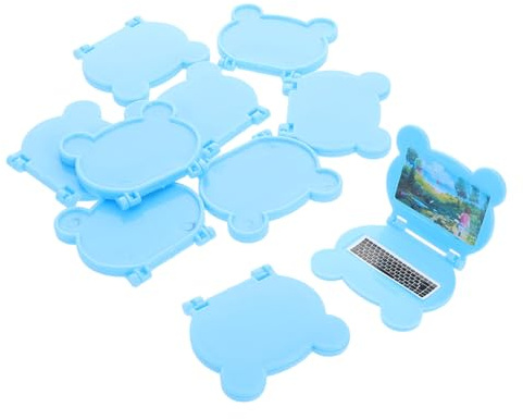 BESPORTBLE 10pcs Miniature Dollhouse Laptops Foldable Mini Computers for Pretend Play and Decoration Realistic Red Mini Electronics Accessories for Creative Group Activities and Detailed