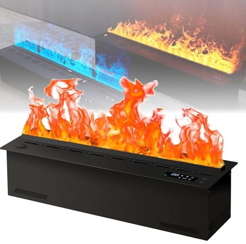 TDSYOCG Camino Elettrico Atomizzatore a Vapore con Fiamma 3D, 128 Colori Personalizzabili, Riempimento Automatico dell'Acqua, Controllo Smart Tramite App e Touch