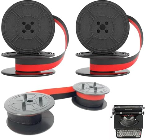 SHYSBV 2 Stück Schreibmaschinenband,10M Farbband Schreibmaschine für Schreibmaschinen (Red and Black)