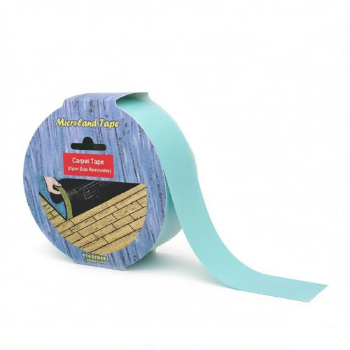 Microland Double-Sided Carpet Tape (50mm x 25m) 9447R4R - Removable | Open Side Removable, Close Side High Adhesion, Tearable by Hand, Residue-Free, Indoor & Temporary Use.