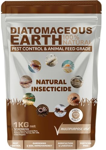 Diatomaceous Earth 1kg – DE Grade Pest Control Powder | Natural Insecticide for Bed Bugs, Ants, Fleas, Mites & Crawling Insects (Pack of 1)