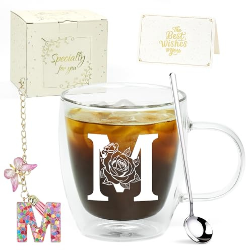 ZIOSINM Cadeau Anniversaire Femme, Tasse à Double Paroi Personnalisé | Cadeau Femme Tasse a Cafe, Idee Cadeaux Meilleure Amie Collègue Soeur Cadeaux Mariage Fête des Mères, Saint-Valentin ou Noël