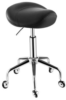 Sgabello da sella, ergonomico, girevole, con altezza regolabile e seduta imbottita spessa, per salone, massaggi, clinica o ufficio
