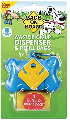 Bags on Board Hundbajs Pick-Up Bone Dispenser & Refill Bags, Blå
