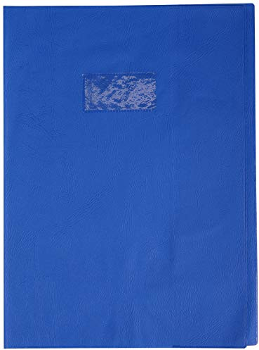 Calligraphe 72402C - Heftumschlag Calligraphe DIN A4+ 24x32 cm, mit Lederoptik, Etikettenhalter, blickdicht, Blau, 1 Stück