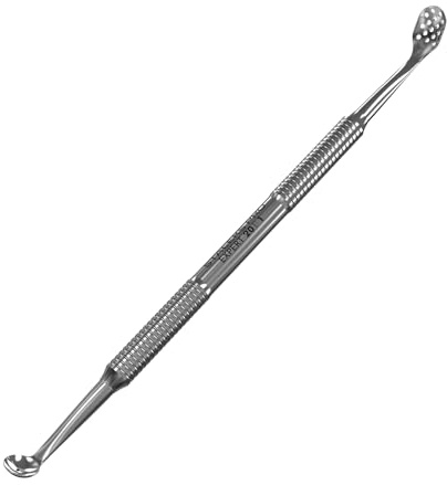 Staleks Pro Double-Ended Blackhead Remover Spoon Expert 20 Type 1 – Uno Loop & Oval Extractor with 15 Holes – Stainless Steel Tool for Pore Cleaning