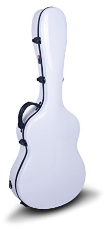 Crossrock Fiberglas Hartschalen Les Paul Gitarrenkoffer mit Rucksack Stil, weiß （CRF1000LWT）