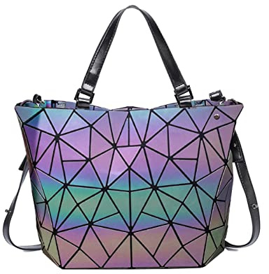 MARBER Sac bandoulière femme lumineux géométrique Nightglowing mode coloré Rhombique Sac à main Sacs à bandoulière pour dames femmes (s)