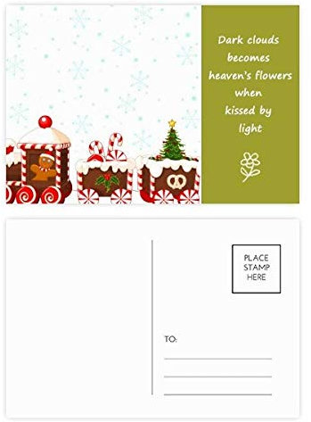 Postkarten-Set für Weihnachten, Süßigkeiten-Zug, Festival, Poesie, 20 Stück