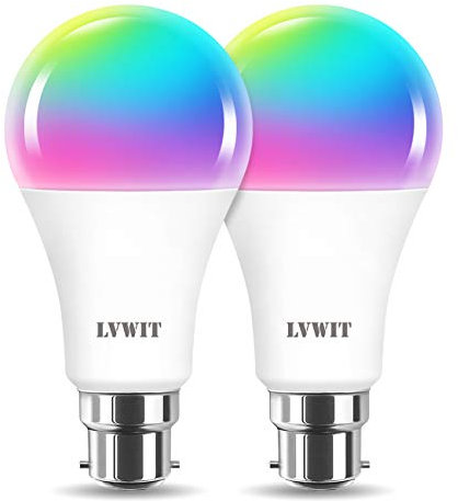 LVWIT 14W Smart Bulb B22, A70 Smart Life Bulb,100 Watt Equivalent,High 1521LM, Dimmed Smart Light Bulb B22,Compatible with Alexa,Echo,Tuya and Google, (Pack of 2)