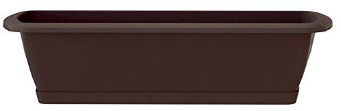 Erhard-Trading Alzira Lot de jardinières + soucoupe 40 cm Marron