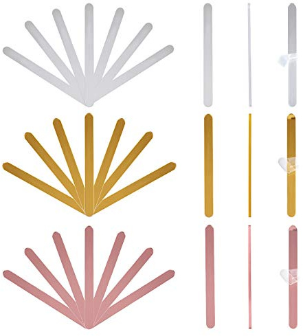 AHANDMAKER 30 Stück Wiederverwendbare Acryl Cake Pop Stiele Eisstiele, Goldene Silber Rose 3 Farben Eisstiele Plastik Spiegel Sticks EIS Cakesicle Sticks, für DIY Magnum Kuchen EIS Dessertherstellung