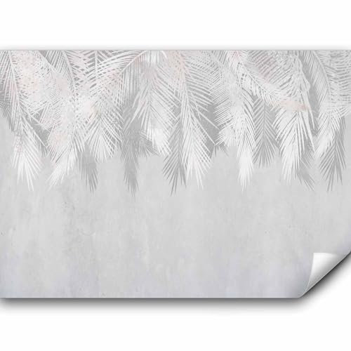 murando - Papier peint panoramique nature 250x175 cm - Revêtement mural décoration pour chambre salon - Design moderne - Gris - Tropical feuilles palmier plantes nature gris b-A-0762-a-a