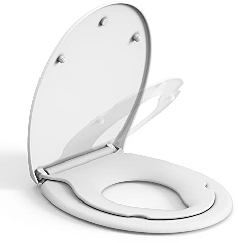 IDEALHOUSE Sanitop-Wingenroth Abattant de WC avec système d'abaissement automatique en forme de O avec siège de WC pour enfant