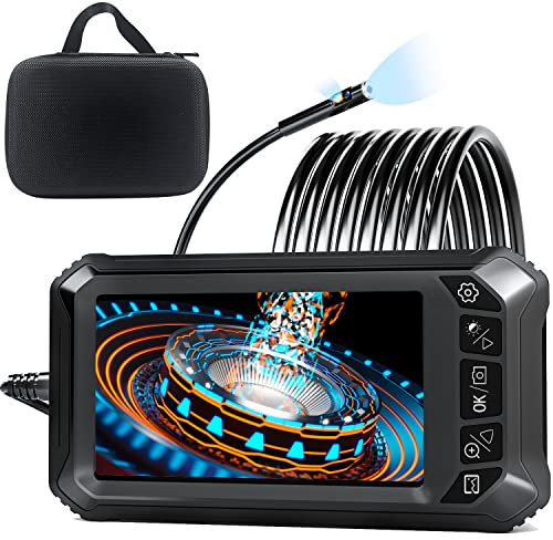 Dual Kameras Endoskopkamera, SGAINUL Dual Lens Endoskop Kamera 5,0 Zoll IPS Bildschirm Inspektionskamera Wasserdichtes Schlangenkamera Endoskopkamera mit 6+1 Einstellbaren LED Licht 32G Karte-5M