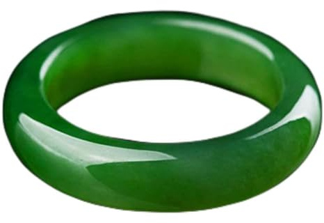 zhuBAOHE Natürlicher Smaragd-Jade-Ring Eheringe für Männer und Frauen Feng Shui Hetian Jade Jaspis-Bandringe