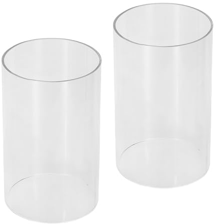 Healeved Klare Glas Kerzenabdeckung 2 Stück 5.91X3.54In Winddichter Kerzenglas Zylinder Kerzenhalter Für Romantische Tischdekoration Zuhause Und Party