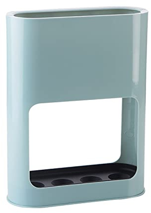 Schirmständer Regenschirm mit Abnehmbarer Abtropfschale, Kunststoff-Schirmständer für lange/kurze Regenschirme, Aufbewahrungsregal für den Innenbereich, blau