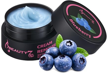 Beauty7 Wimpernkleber Entferner Cream Wimpernverlängerungslöser Blau Wimpernkleber Lösemittel wimpern extension Entferner Remover Cream Wimpernverlängerung Klebstoffentferner 5ml Duft: Heidelbeeren