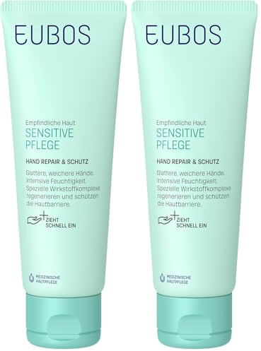 Eubos/Hand Repair & Schutz/Handcreme für trockene, rissige Hände / 75ml / Die besondere Aktiv-Formel für gepflegte Hände aus der EUBOS-Forschung mit 4-fach-Wirkung (Packung mit 2)