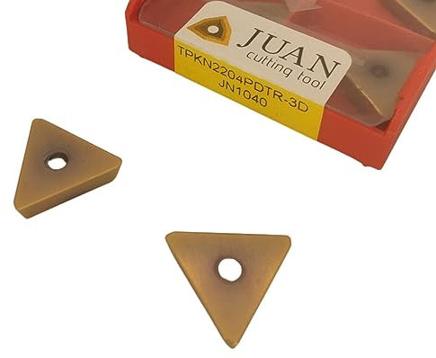 10 x Wendeplatten TPKN1603 oder TPKN2204 TiN für Stahl und Edelstahl Fräsplatten, CNC-Drehmaschine Fräseinsätze, Wendeschneidplatten (TPKN2204)