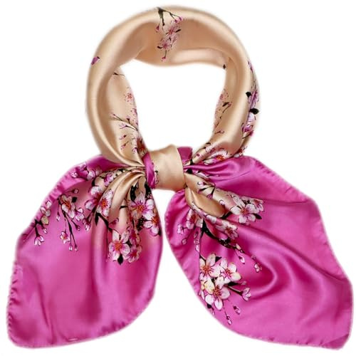 Wealish Seidentuch, 70 cm, quadratisch, Satin, Kopftuch, Halstuch, für Damen, zum Schlafen in der Nacht, 22-pink, Einheitsgröße