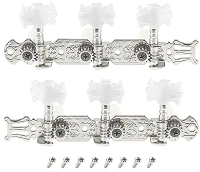 Be In Your Mind Stimmwirbel für klassische Gitarre, Stimmwirbel für klassische Gitarre, mit Befestigungsschrauben, Metall-Stimmwirbel, Silber, 12,2 x 4,2 x 4 cm, 1 Set