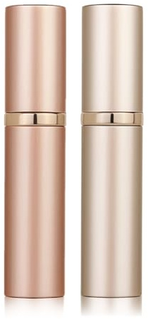 Aurdox Parfümzerstäuber, nachfüllbare und tragbare Parfümflasche für Reisen, 5 ml, kleine Sprühflaschen mit Bodenpumpe, Spender für Damen und Herren, auslaufsicher und luxuriöses Design (Gold und