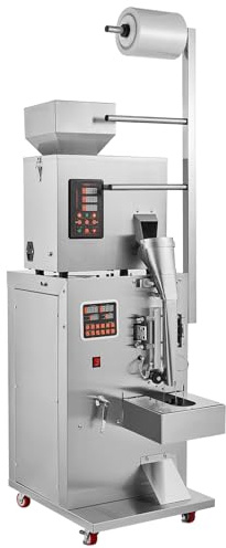 VEVOR Máquina automática de envasado de partículas, 1-100 g, Máquina envasadora de llenado de bolsitas de polvo multifunción, Llenado para semillas de té, granos, harina, frijoles, purpurina