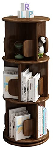GaRcan Bücherregale, 2/3/4/5 Etagen, drehbares weißes Bücherregal, um 360 Grad drehbar, freistehendes, stapelbares Bücherregal aus Holz für Wohnzimmer, Arbeitszimmer und Büro